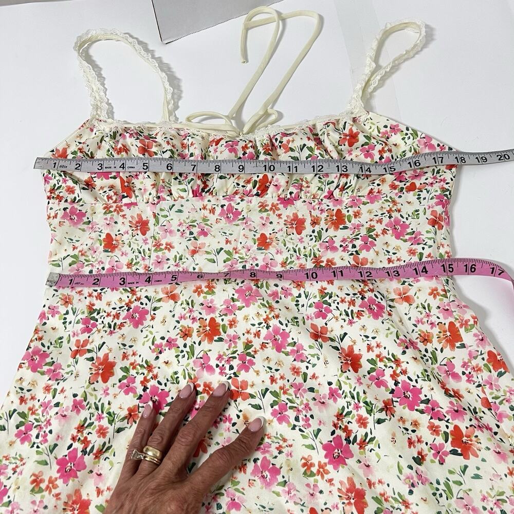 NEW Commence Midi Dress Size L Pink Floral Babydoll Milkmaid Garden Fairy Boho - Picture 10 of 13
